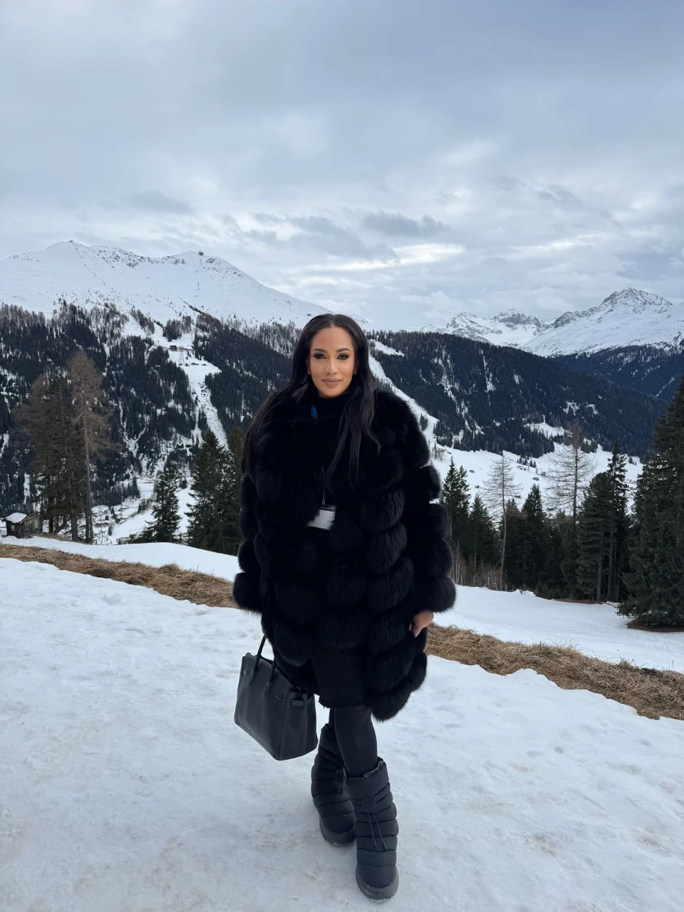 Temi Marcella Olatunde in the mountains above Davos, January 2025.